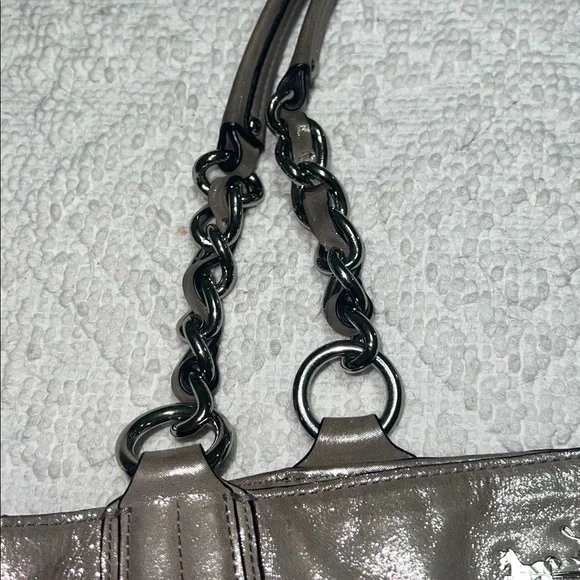 Stunning  Vintage Coach Shimmering Silver Tote Bag - Picture 5 of 9